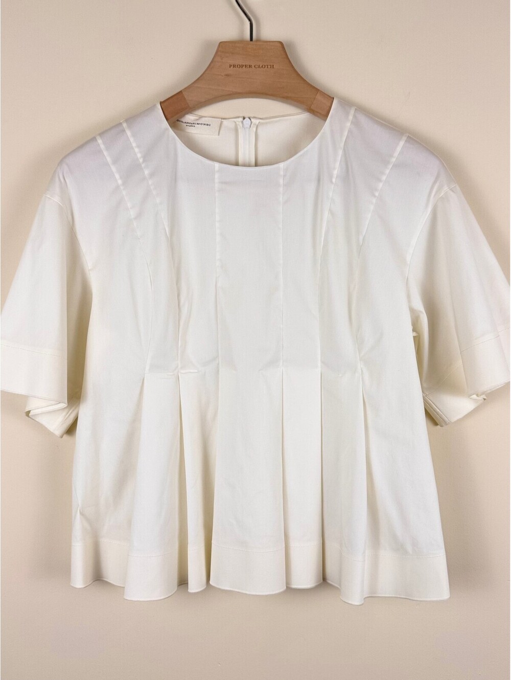 Aquilano Rimondi White Pleated Peplum Top IT 44 US 8 Made in Italy Designer